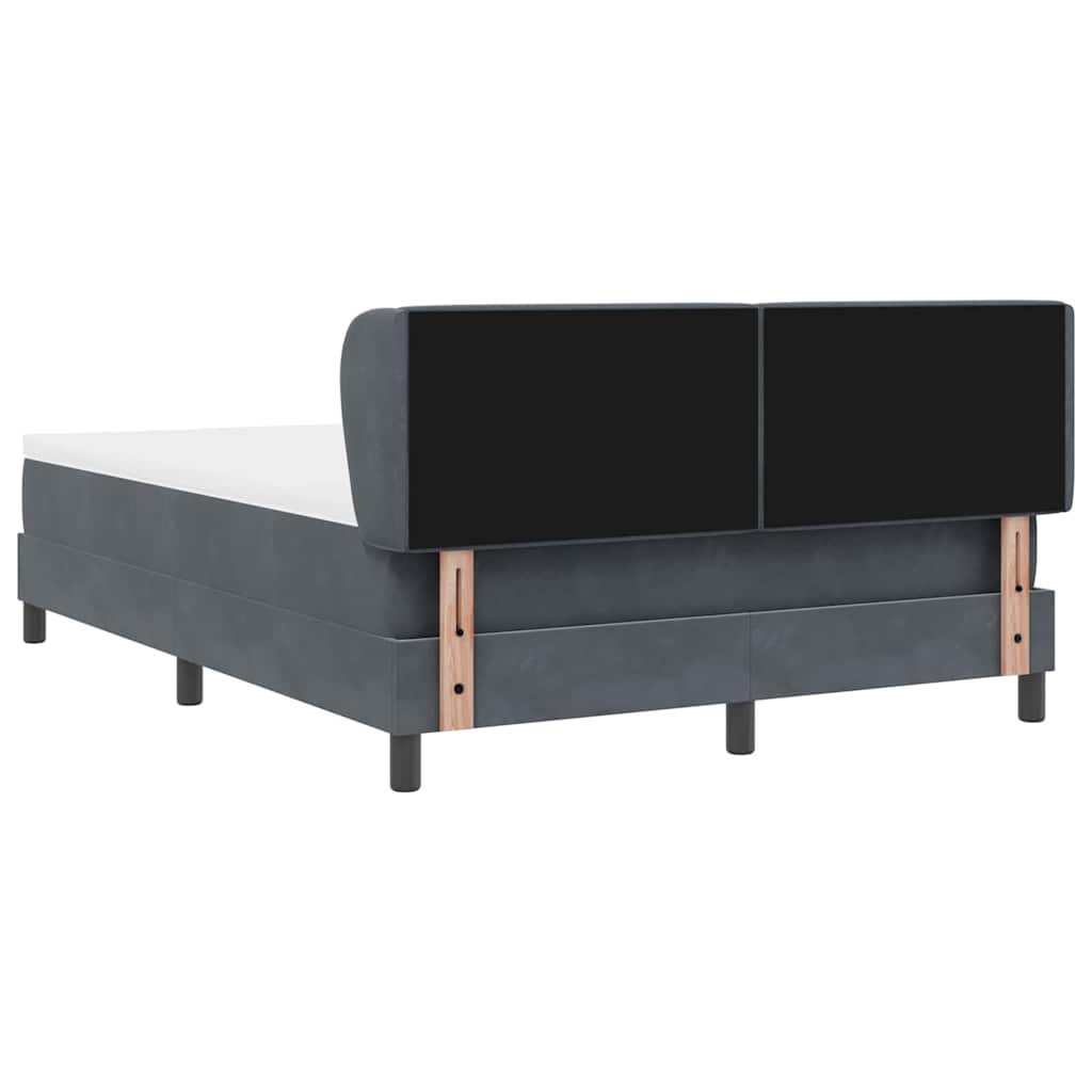 Letto a molle con testiera Grigio scuro 140 x 200 cm Velluto | homemem39