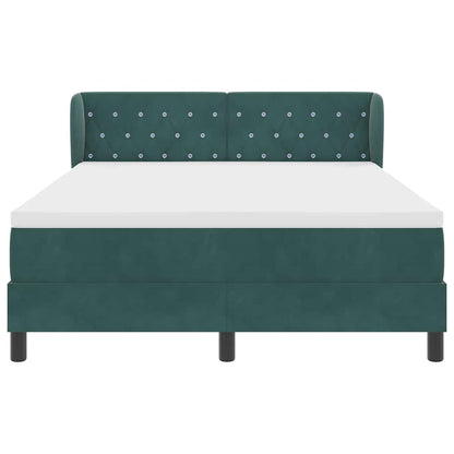Letto a molle con testiera Verde scuro 140 x 200 cm Velluto | homemem39