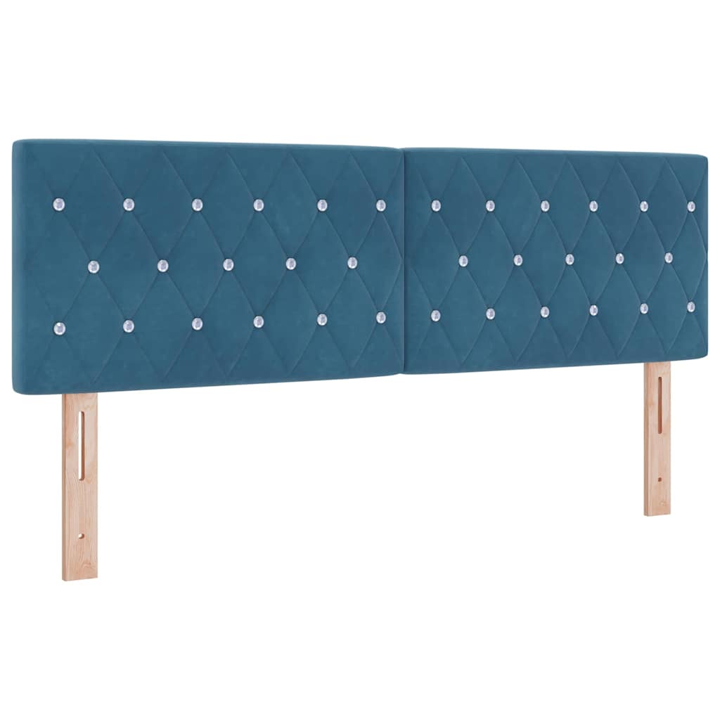 Letto a molle con testiera Blu scuro 160 x 200 cm Velluto | homemem39