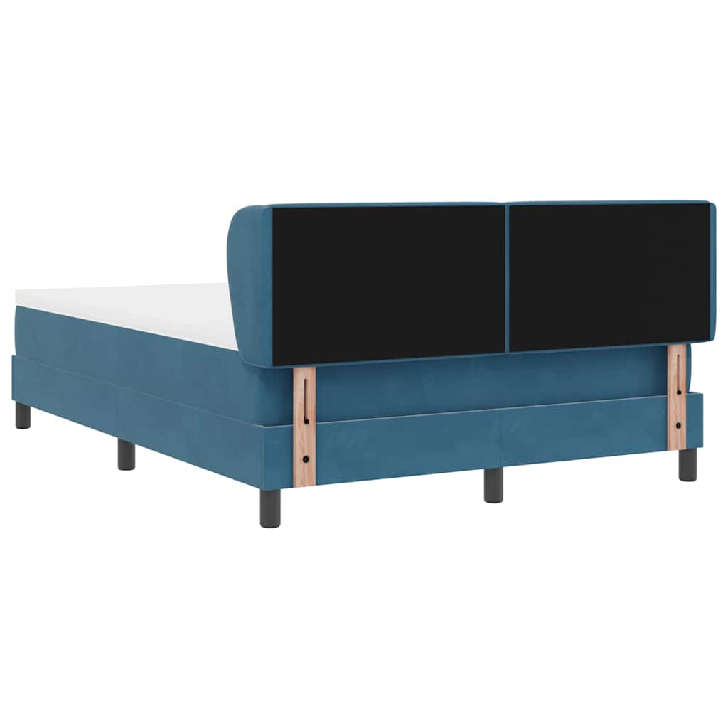 Letto a molle con testiera Blu scuro 160 x 200 cm Velluto | homemem39