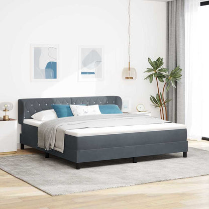 Letto a molle con testiera Grigio scuro 180 x 200 cm Velluto | homemem39