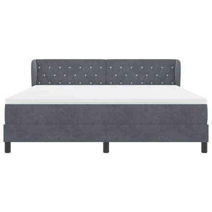 Letto a molle con testiera Grigio scuro 180 x 200 cm Velluto | homemem39