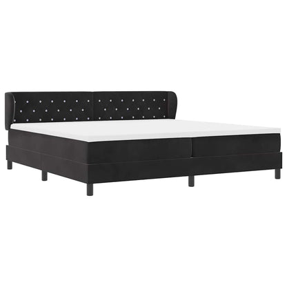 Letto a molle con materasso Nero 200 x 200 cm Velluto