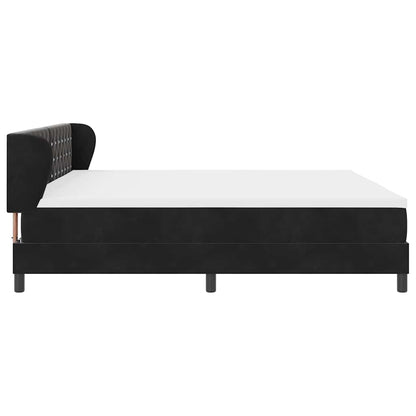 Letto a molle con materasso Nero 200 x 200 cm Velluto