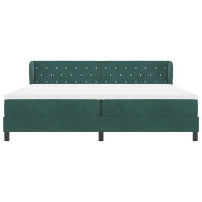 Letto a molle con materasso Verde scuro 200 x 200 cm Velluto | homemem39