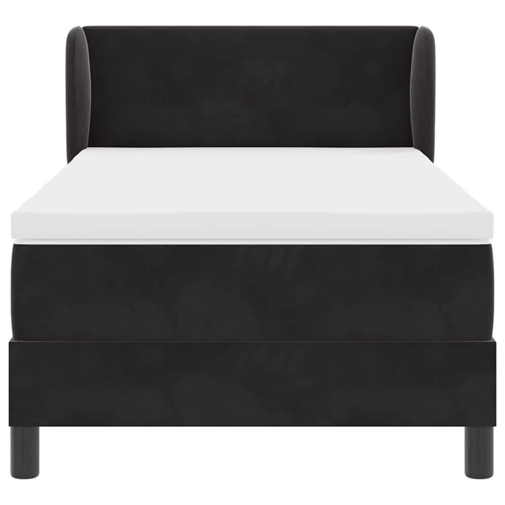 Letto con Molle e Materasso Grigio Scuro 80x200 cm Velluto Nero