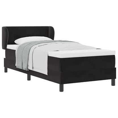 Letto con Molle e Materasso Grigio Scuro 80x200 cm Velluto Nero