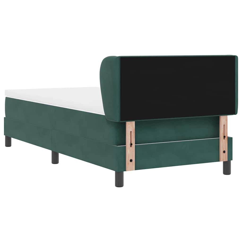 Letto a molle con testiera Verde scuro 80 x 200 cm Velluto | homemem39