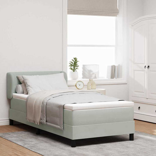 Letto a molle con testiera Grigio chiaro 90 x 190 cm Velluto | homemem39