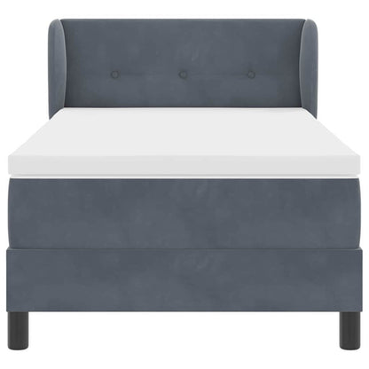 Letto a molle con testiera Grigio scuro 90 x 190 cm Velluto | homemem39