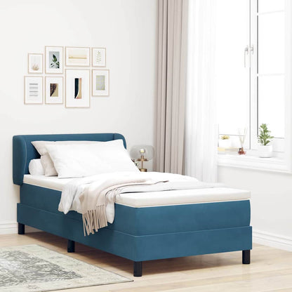 Letto a molle con testiera Blu scuro 90 x 190 cm Velluto | homemem39