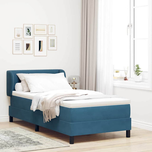 Letto a molle con testiera Blu scuro 90 x 190 cm Velluto | homemem39