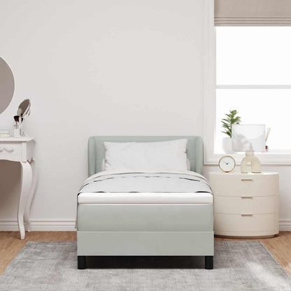 Letto a molle con testiera Grigio chiaro 90 x 200 cm Velluto | homemem39