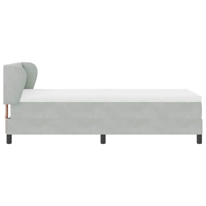 Letto a molle con testiera Grigio chiaro 90 x 200 cm Velluto | homemem39