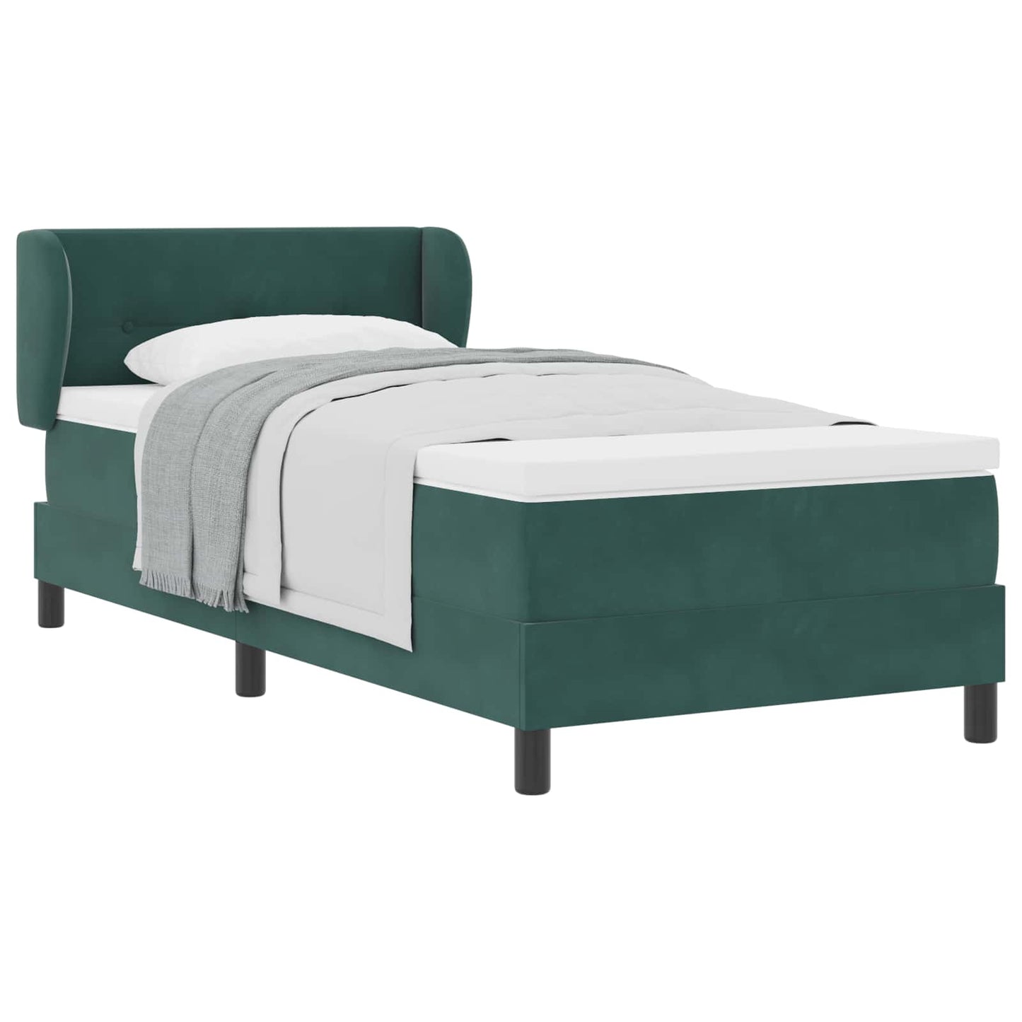 Letto a molle con testiera Verde scuro 90 x 200 cm Velluto | homemem39