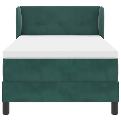 Letto a molle con testiera Verde scuro 90 x 200 cm Velluto | homemem39