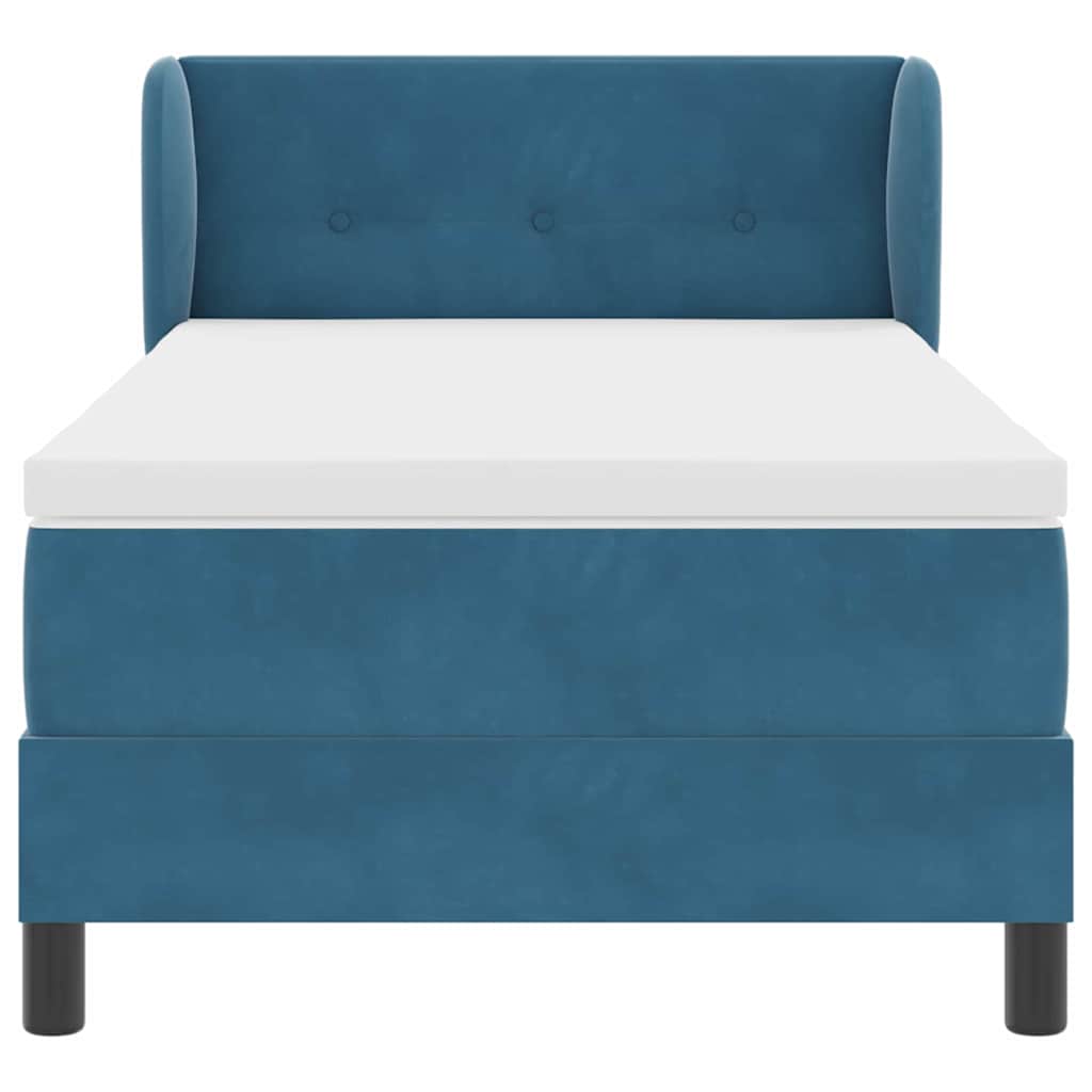 Letto a molle con testiera Blu scuro 90 x 200 cm Velluto | homemem39