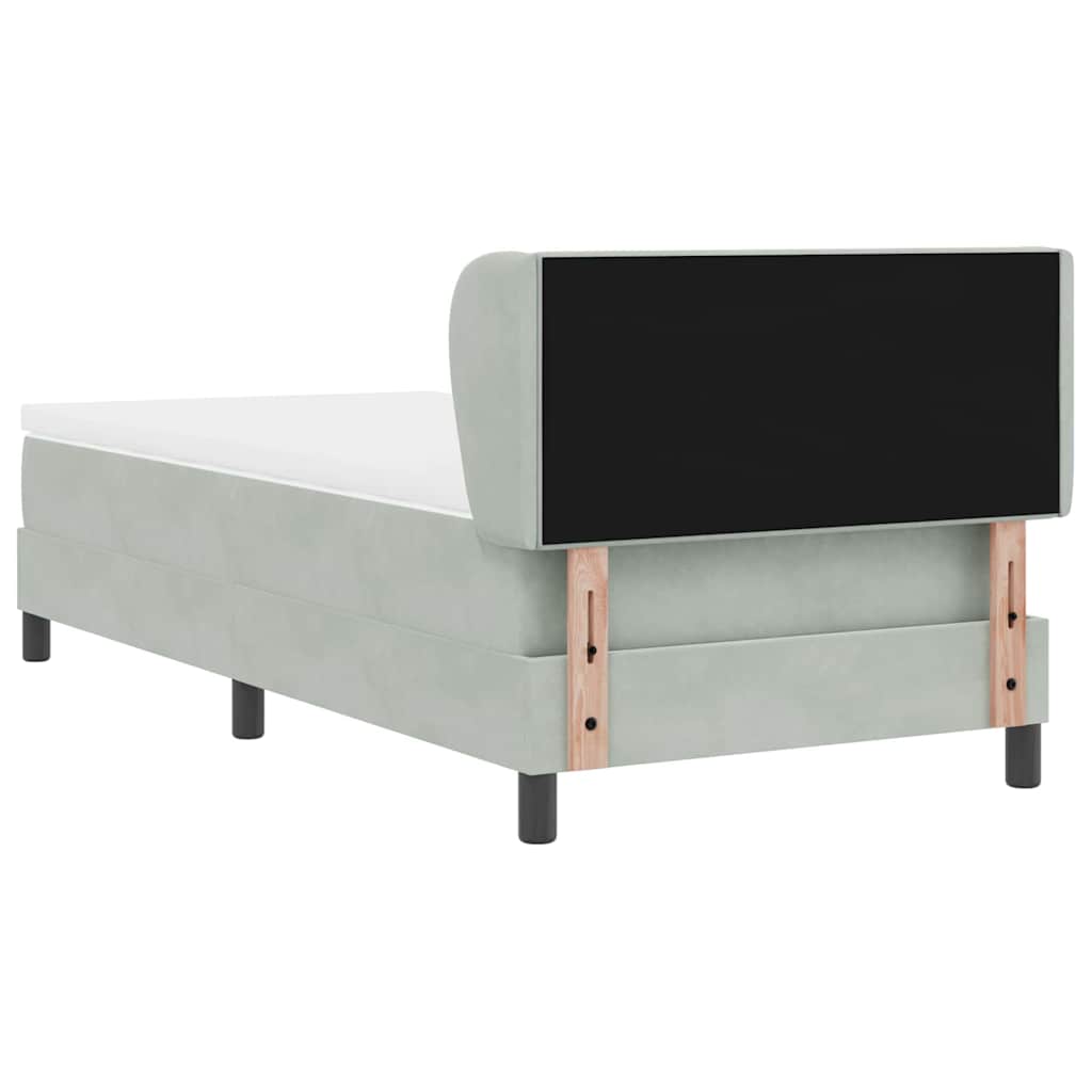 Letto a molle con testiera Grigio chiaro 100 x 200 cm Velluto | homemem39