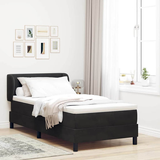 Letto a molle con testiera Nero 100 x 200 cm Velluto | homemem39