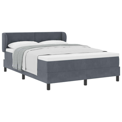 Letto a molle con testiera Grigio scuro 140 x 190 cm Velluto | homemem39