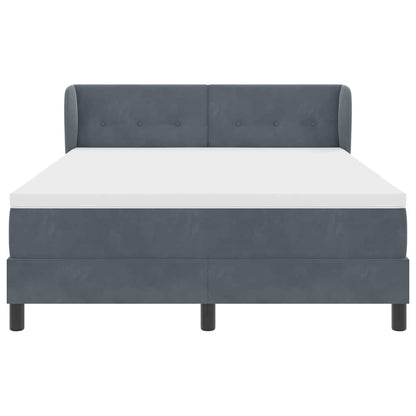 Letto a molle con testiera Grigio scuro 140 x 190 cm Velluto | homemem39