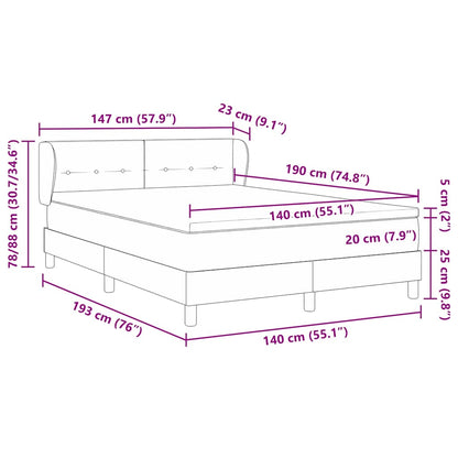 Letto a molle con testiera Verde scuro 140 x 190 cm Velluto | homemem39