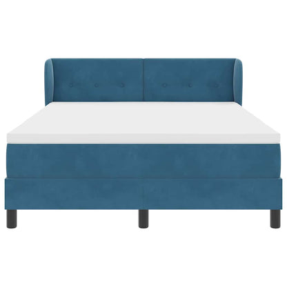 Letto a molle con testiera Blu scuro 140 x 190 cm Velluto | homemem39