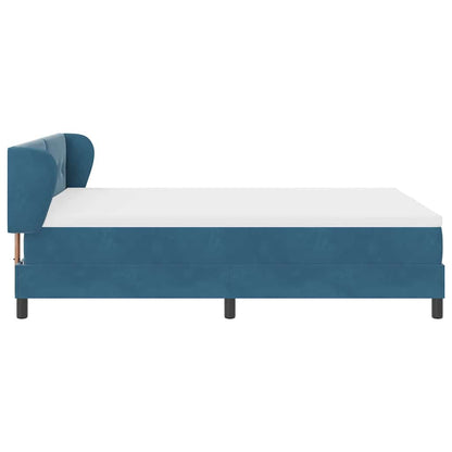 Letto a molle con testiera Blu scuro 140 x 190 cm Velluto | homemem39