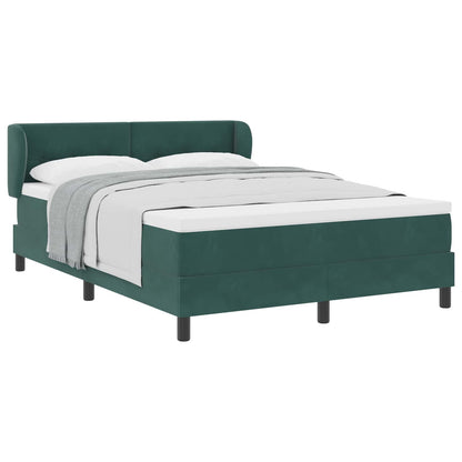 Letto a molle con testiera Verde scuro 140 x 200 cm Velluto | homemem39