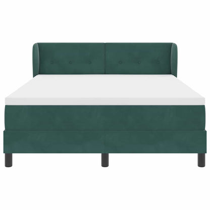 Letto a molle con testiera Verde scuro 140 x 200 cm Velluto | homemem39