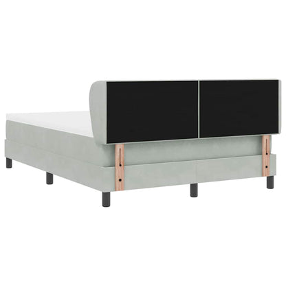 Letto a molle con testiera Grigio chiaro 160 x 200 cm Velluto | homemem39