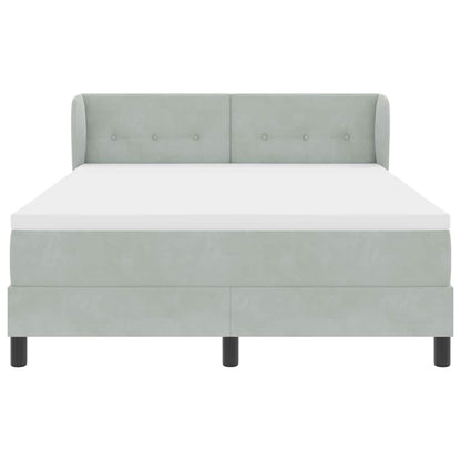 Letto a molle con testiera Grigio chiaro 160 x 200 cm Velluto | homemem39