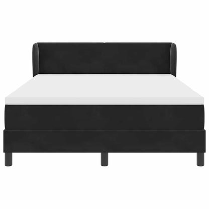 Letto a molle con testiera Nero 160 x 200 cm Velluto | homemem39