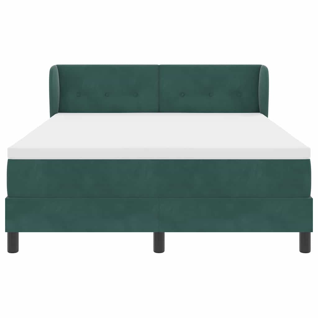Letto a molle con testiera Verde scuro 160 x 200 cm Velluto | homemem39