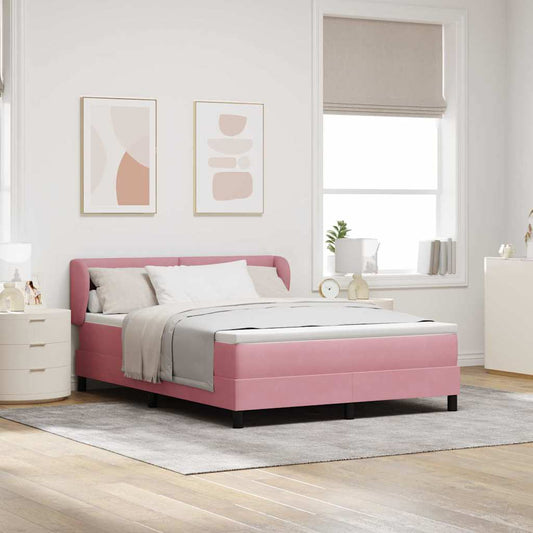 Letto a molle con testiera Rosa 160 x 200 cm Velluto | homemem39
