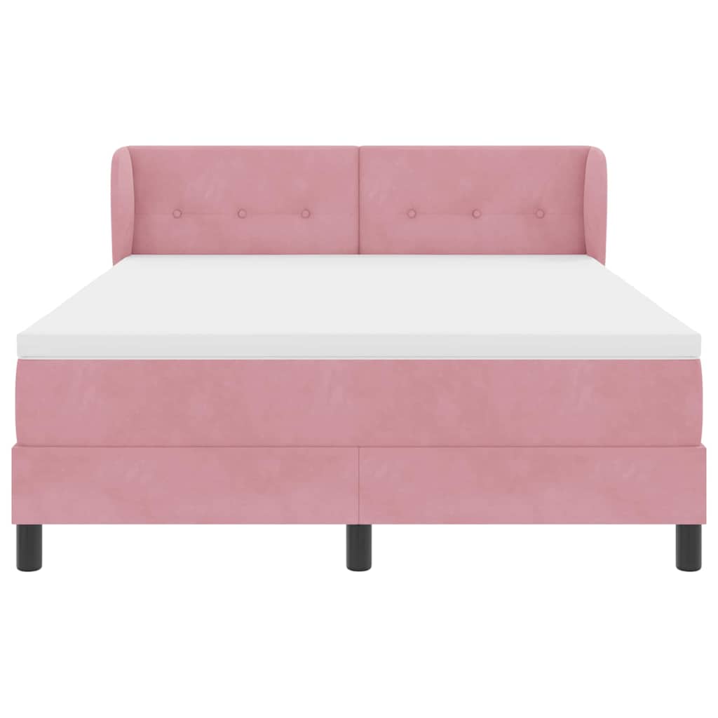Letto a molle con testiera Rosa 160 x 200 cm Velluto | homemem39