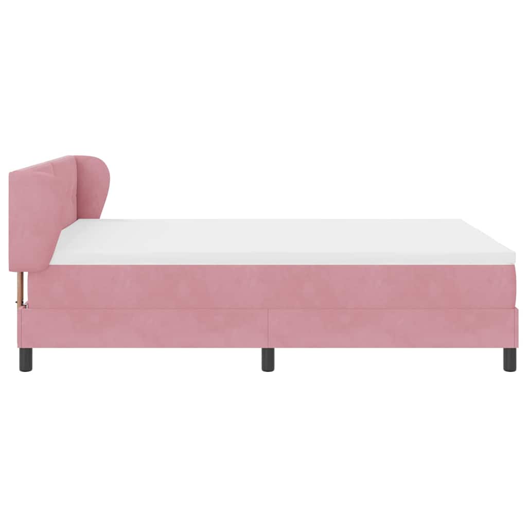 Letto a molle con testiera Rosa 160 x 200 cm Velluto | homemem39