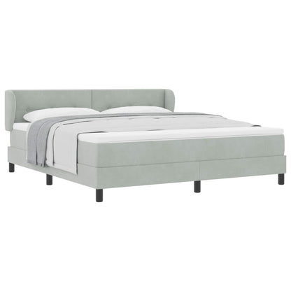 Letto a molle con testiera Grigio chiaro 180 x 200 cm Velluto | homemem39