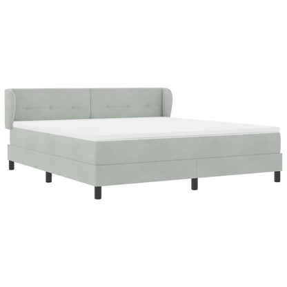 Letto a molle con testiera Grigio chiaro 180 x 200 cm Velluto | homemem39