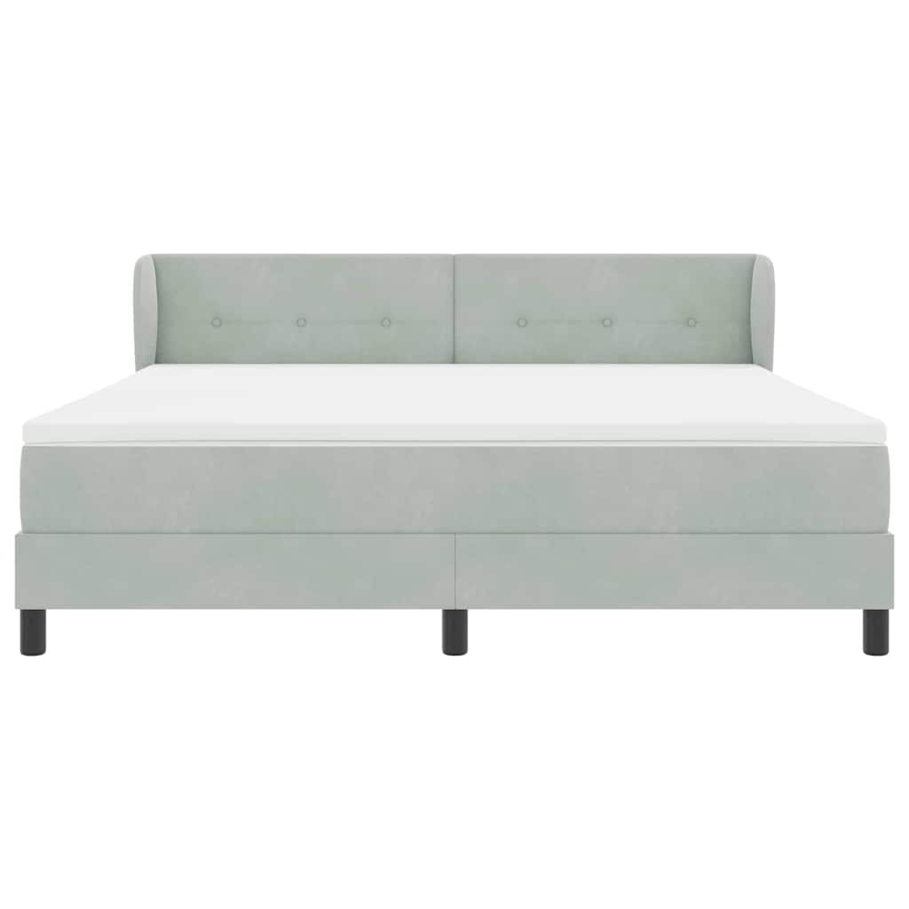 Letto a molle con testiera Grigio chiaro 180 x 200 cm Velluto | homemem39