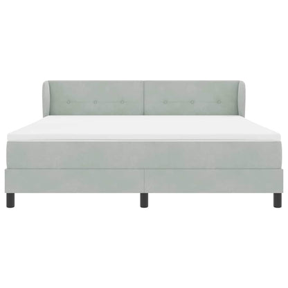 Letto a molle con testiera Grigio chiaro 180 x 200 cm Velluto | homemem39