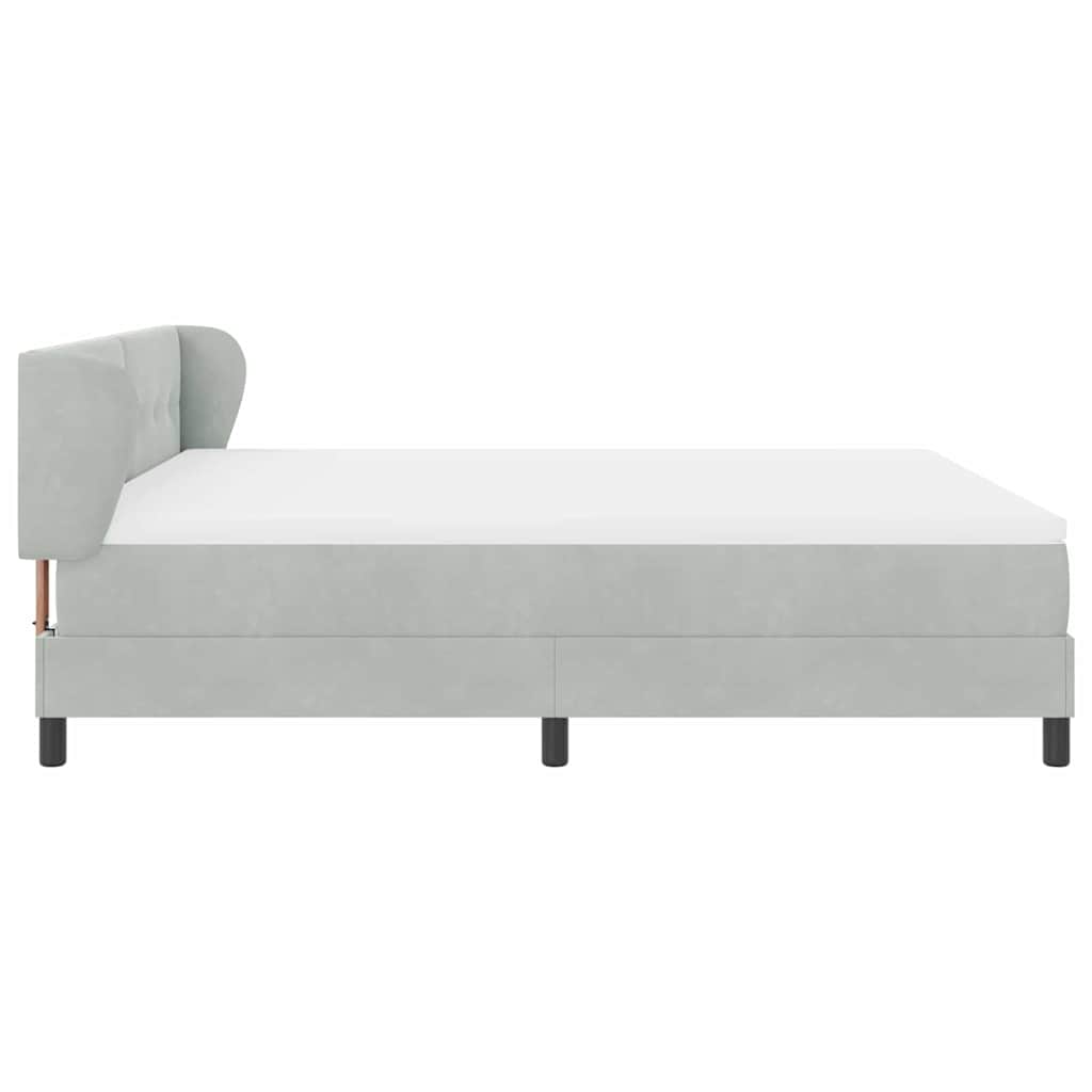 Letto a molle con testiera Grigio chiaro 180 x 200 cm Velluto | homemem39