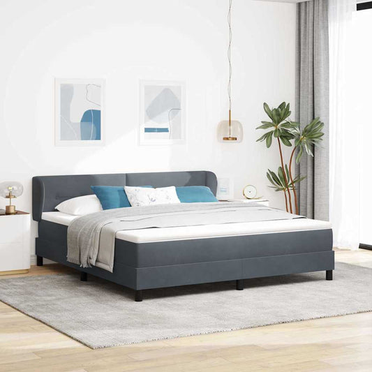Letto a molle con testiera Grigio scuro 180 x 200 cm Velluto | homemem39