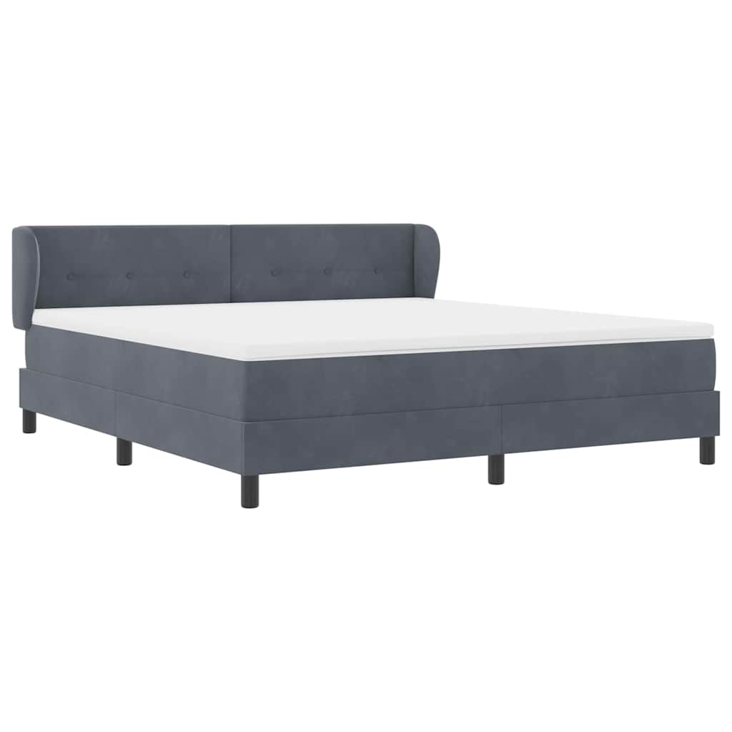 Letto a molle con testiera Grigio scuro 180 x 200 cm Velluto | homemem39