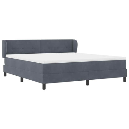 Letto a molle con testiera Grigio scuro 180 x 200 cm Velluto | homemem39