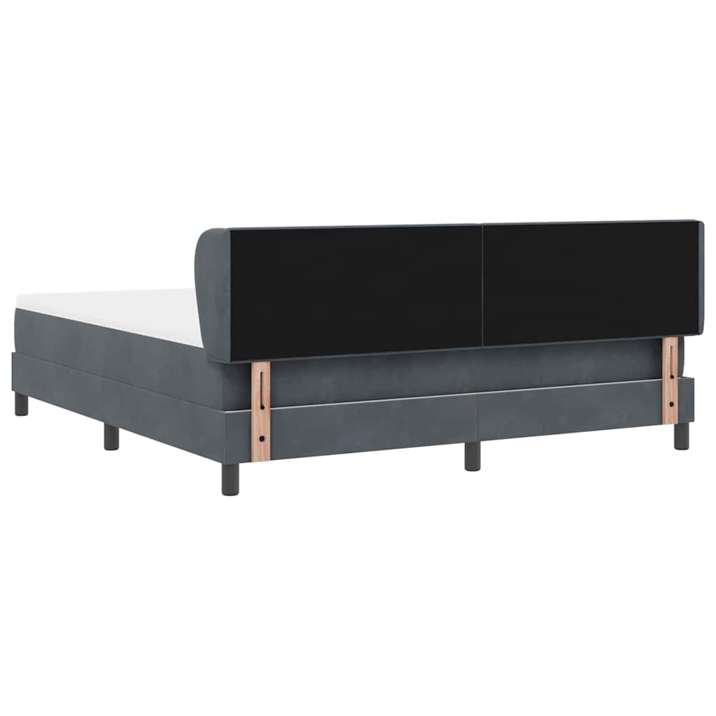 Letto a molle con testiera Grigio scuro 180 x 200 cm Velluto | homemem39