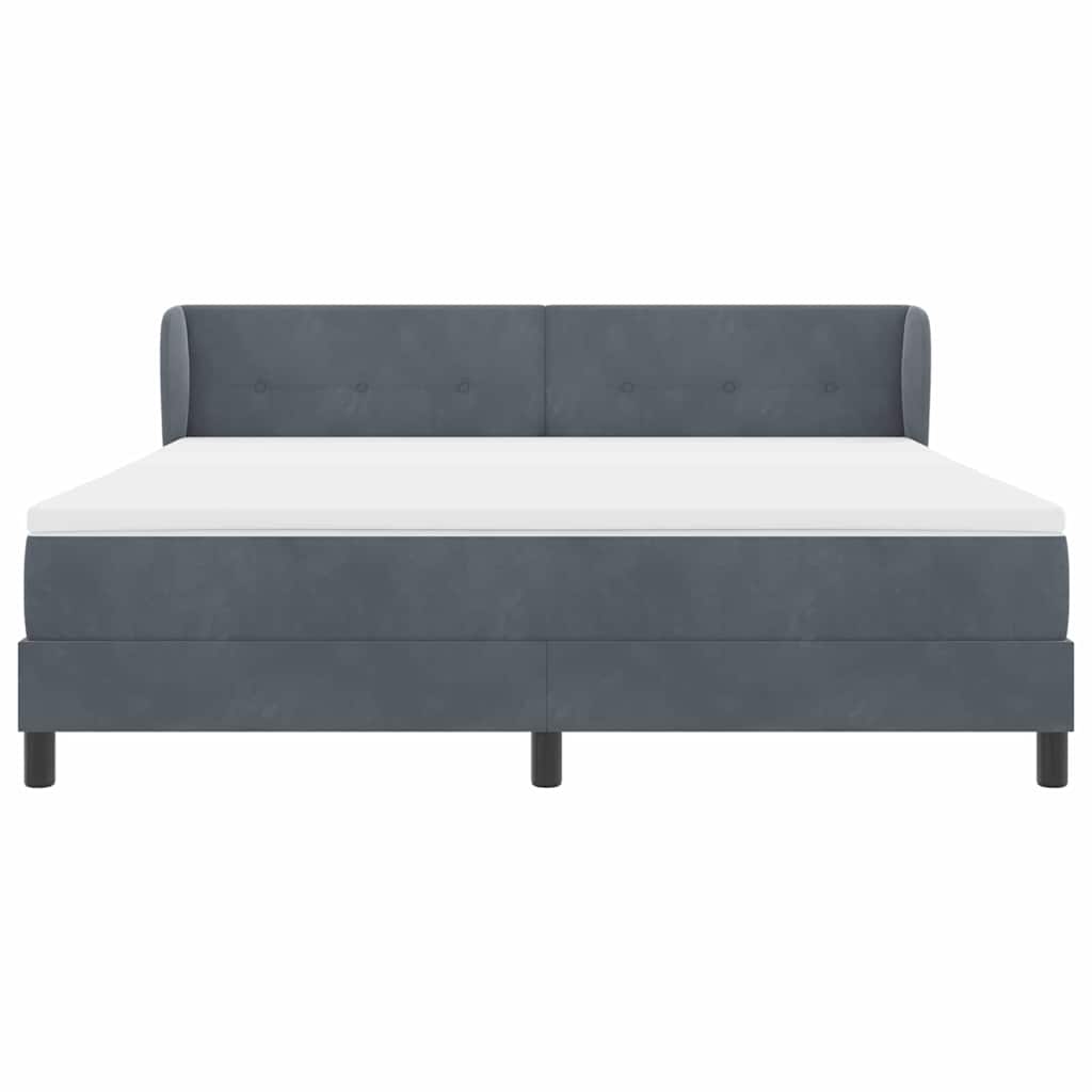 Letto a molle con testiera Grigio scuro 180 x 200 cm Velluto | homemem39