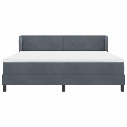 Letto a molle con testiera Grigio scuro 180 x 200 cm Velluto | homemem39