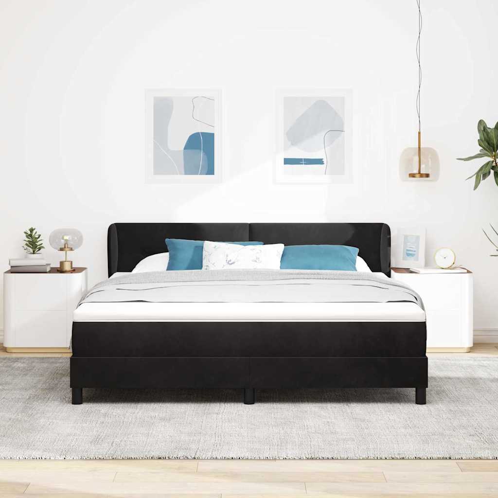 Letto a molle con testiera Nero 180 x 200 cm Velluto | homemem39