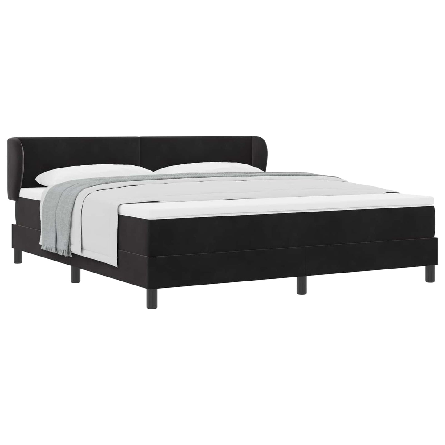 Letto a molle con testiera Nero 180 x 200 cm Velluto | homemem39